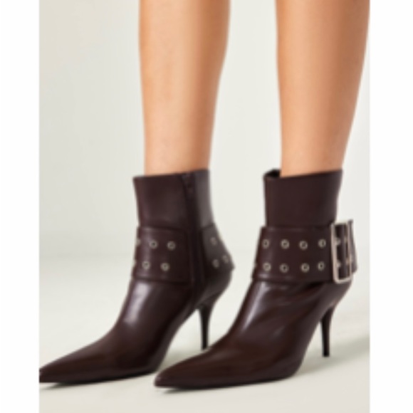 Women’s Leather Ankle Boot Heels - Picture 1 of 1